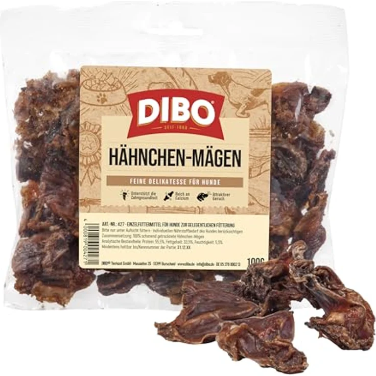 DIBO Hähnchenmägen, 100g Naturkau-Snack für Hunde, ohne chemische Zusätze, deutscher Qualitätshersteller – Bild 1