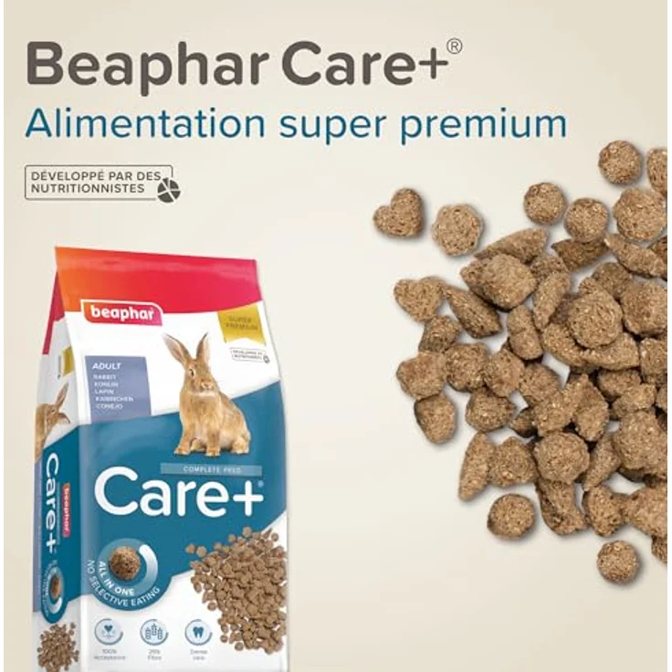 Beaphar Care+ Kaninchen 5 kg, vollwertiges Kleintierfutter mit ausgewogener Ernährung, Zahn- und Darmgesundheit Unterstützung – Bild 3