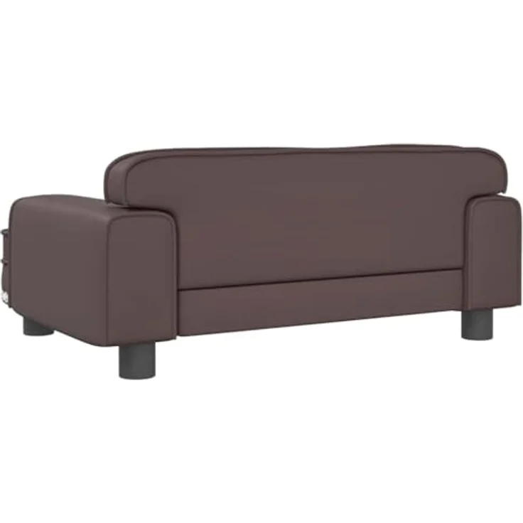 vidaXL Hundekorb Hundebett Braun Kunstleder 70x45x30 cm - Stilvolles Hundesofa für kleine Hunde - Wasserabweisend und leicht zu reinigen – Bild 7