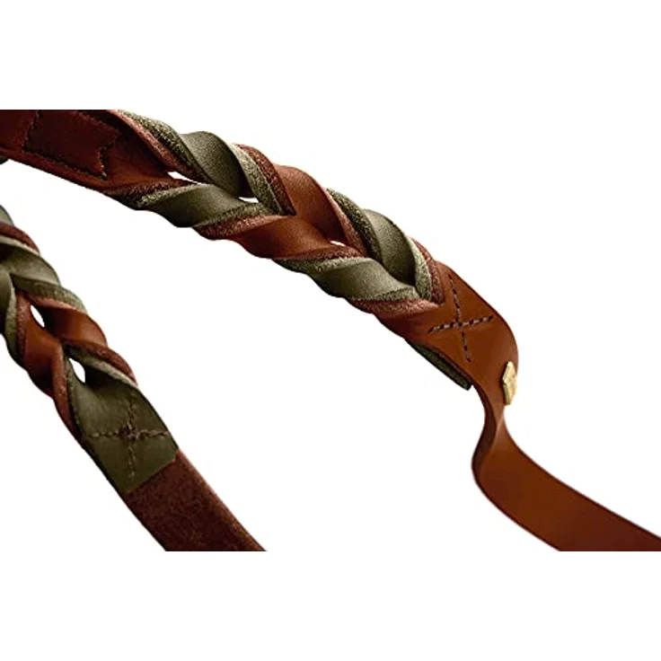 Hunter Tierbedarf Hundeleine Verstellbare Führleine Solid Education Duo cognac/oliv, Made in Germany, 200 cm/20 mm, handgeflochten, strapazierfähig – Bild 5