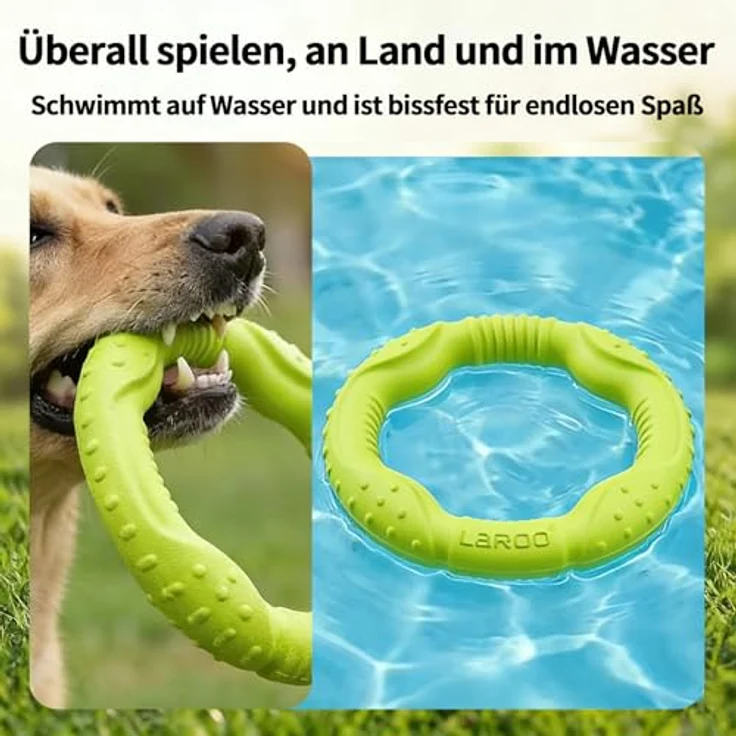 LaRoo Hund Frisbee Flugscheibe, unzerstörbarer Fitness-Ring aus lebensmitteltauglichem HD-EVA ABS-Material, wasserdicht und schwimmfähig, 30 cm für mittelgroße und kleine Hunde – Bild 5
