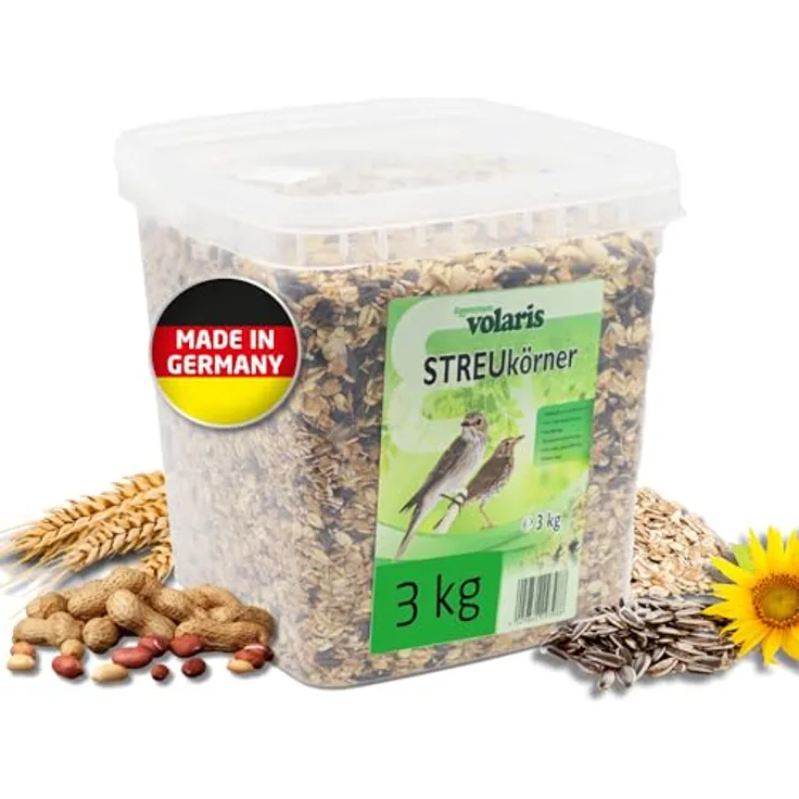 Eggersmann volaris Vogelfutter Wildvögel, ganzjähriges Streufutter für Gartenvögel, 3 kg, nährstoffreich für alle Vogelarten