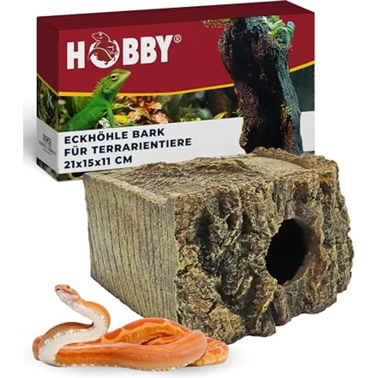 HOBBY Terrariendeko Eckhöhle Bark, ideale Rückzugs- und Versteckmöglichkeit für Terrarientiere – Bild 1