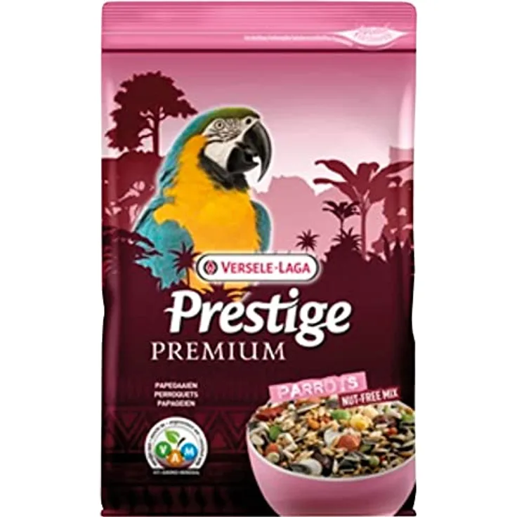 Versele-Laga Prestige Premium Papageienfutter mit VAM, 2 kg, nahrhafte Samenmischung, transparent