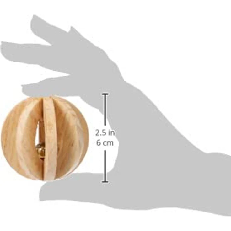 Trixie 6187 Lamellenholzball mit Glocke, ø 6 cm, 100 % natürliche Materialien für Kaninchen und Meerschweinchen – Bild 5