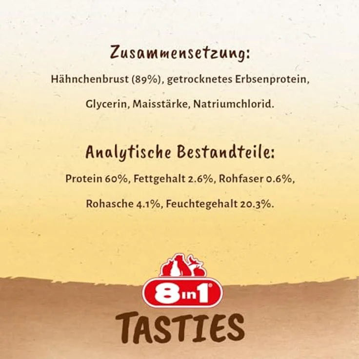 8in1 Tasties Hühnerchips, Hundesnack im Sparpaket, fettarm und glutenfrei, 6 x 85 g – Bild 10