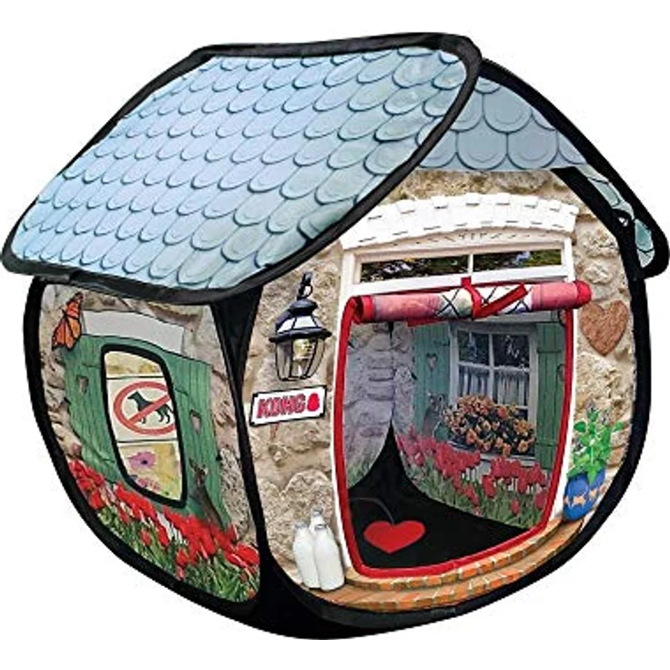 KONG Cat Play Spaces Bungalow, Rückzugs- und Spielort für Katzen, gemütliches Hausdesign – Bild 1