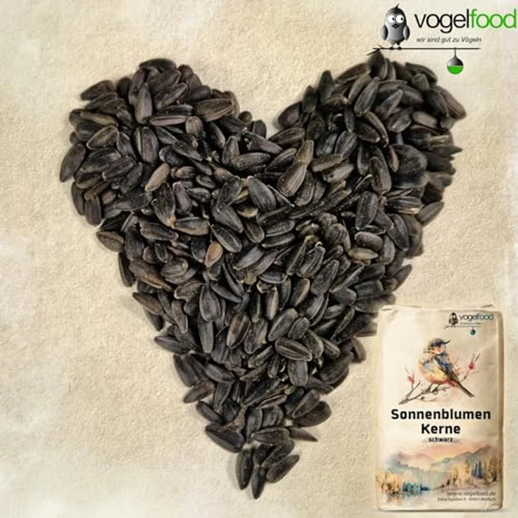 vogelfood Sonnenblumenkerne schwarz 25 kg, erstklassiges Wildvogelfutter mit hohem Nährstoffgehalt und Energiebooster für Wildvögel – Bild 2