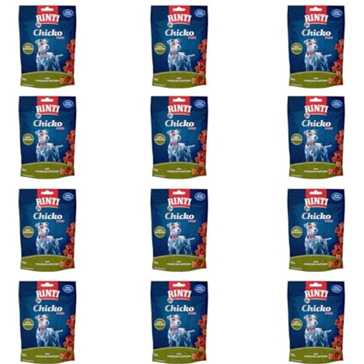 Rinti Chicko Mini Kaninchen-Häppchen, 12er Pack | 12 x 60 g | Schonend luftgetrocknet | Ohne Soja und Fleischmehle | Wiederverschließbar – Bild 1