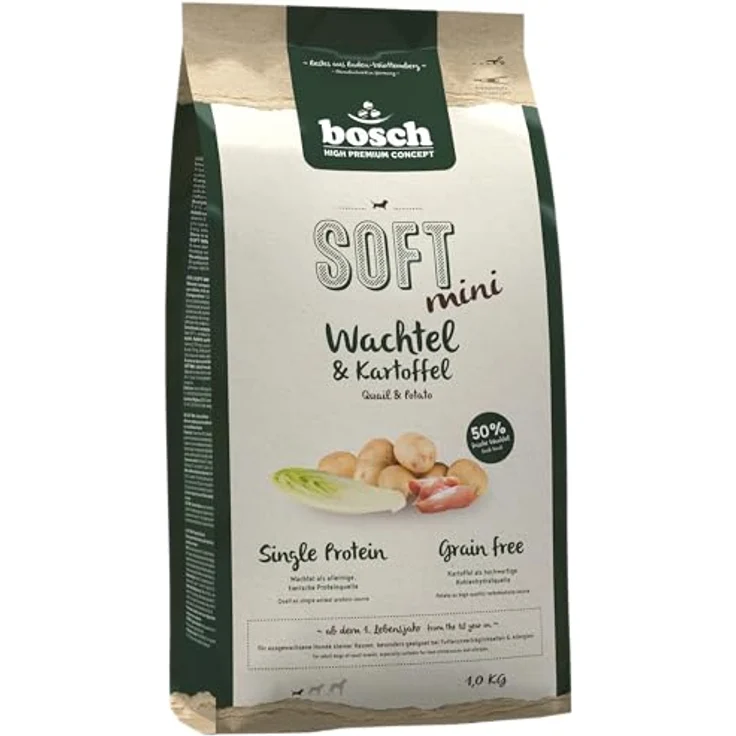 Bosch SOFT Mini Wachtel und Kartoffel, Trockenfutter für kleine Hunde, 2,5kg – Bild 1