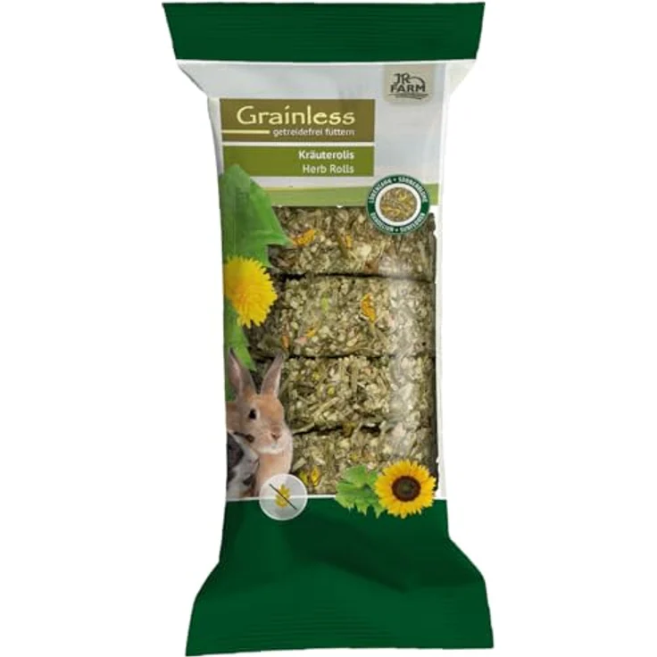JR Farm Grainless Kräuterolis Löwenzahn-Sonnenblume, 70g, getreidefreier Snack mit Heilkräutern und rohfaserreichen Zutaten – Bild 1