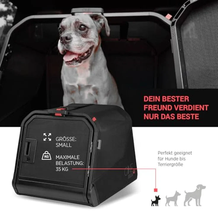 4pets 1ONE1 Origami Hundetransportbox, faltbar, sicherer Auto-Transport für Hunde, vier Größen (S, M, L, XL) – Bild 5