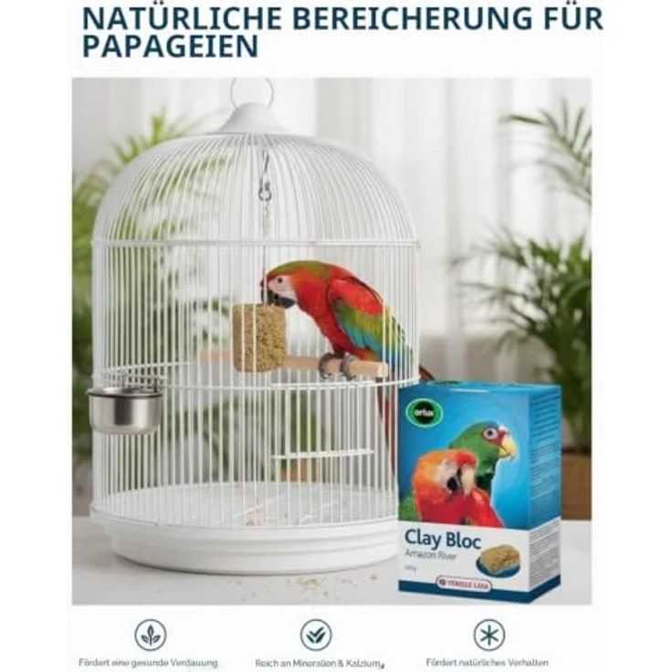 Versele Laga Orlux Clay Bloc Amazon River, 550g Mineralstoffe für Vögel – Bild 2