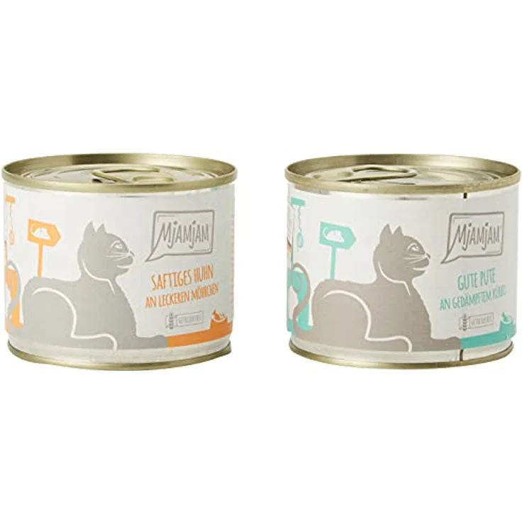 MjAMjAM Premium Nassfutter für Katzen, Monopaket I mit Huhn und Pute, 6er Pack (6 x 200 g), getreidefrei, extra viel Fleisch, naturbelassen – Bild 1
