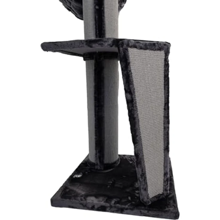 Canadian Cat Company Kratzbaum Regina XL, Kratzstamm für Katzen, anthrazit, 60 x 60 x 165 cm, mit 2 Liegemulden und 20 cm Kratzsäulen – Bild 4