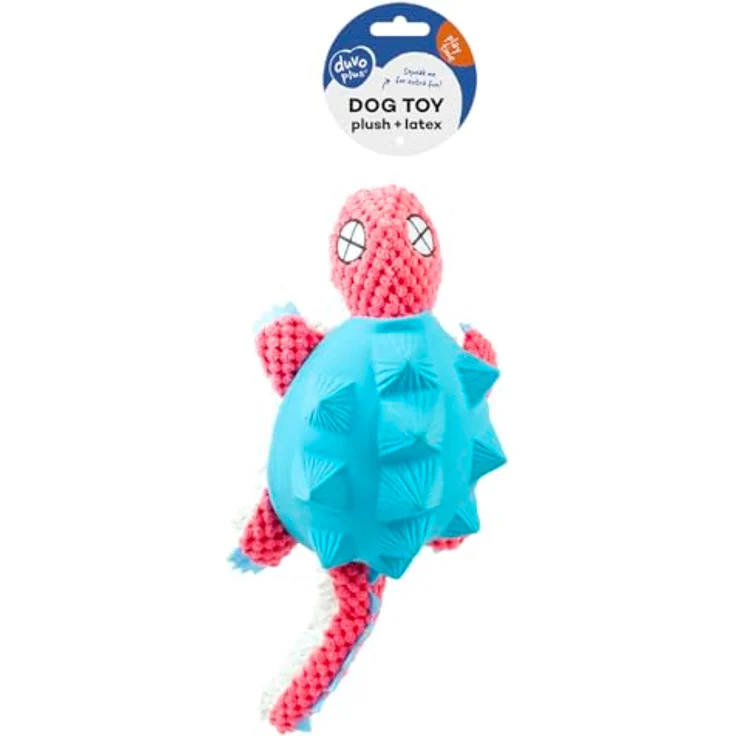 "DUVO+ Tierkuscheltier Hundespielzeug Gürteltier Plüsch/Latex blau/rosa, Spaßiges Quietschspielzeug, 34 cm" – Bild 2