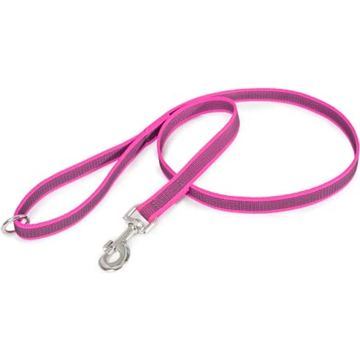 JULIUS K-9 IDC Color & Gray gumierte Leine, 20 mm x 1,2 m, stark und widerstandsfähig, pink-grau – Bild 1