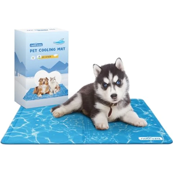 Nobleza Kühlmatte für Hunde und Katzen, selbstkühlend, ungiftige Gelauflagen, 50x40cm, Blau, S – Bild 1