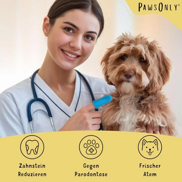 PawsOnly Fingerzahnbürste für Hunde & Katzen, silikonbasiert, hygienisches Design mit Aufbewahrungsbox (Blau) – Bild 4