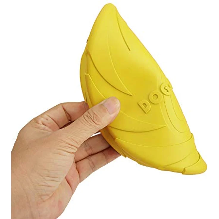 Vivifying Hundefrisbee, 18cm aus natürlichem Kautschuk, 2 Stück (Grün + Gelb), rutschfest und schwimmfähig für Land und Wasser – Bild 3
