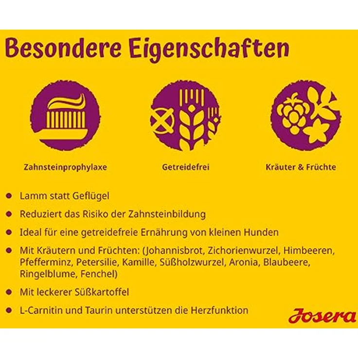 JOSERA MiniDeluxe, Premium Trockenfutter für kleine Rassen, 10 kg, Lamm & Süßkartoffel, weizenfrei, leicht verdaulich, 1er Pack – Bild 3