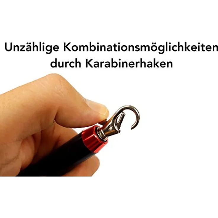 SCHLITZOHR Stabile Katzenangel Arnold, teleskopierbar mit Karabinerhaken, inkl. 2x Federn & 2x Bänder, fördert Gesundheit und Spieltrieb – Bild 5