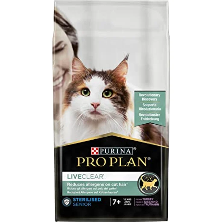 PURINA PRO PLAN LiveClear Sterilised Senior 7+ Trockenfutter mit Truthahn, 1,4 kg | Unterstützt gesundes Immunsystem und Harnwege, reduziert Katzenallergene – Bild 3