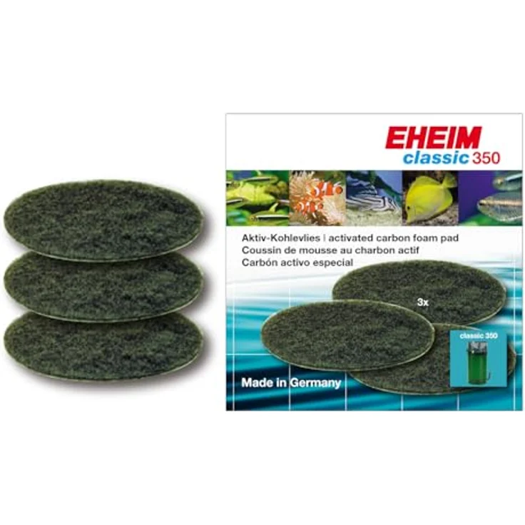 Eheim Aktivkohlepolster (x3) für Süsswasser-Aquariumfilter, effektive Wasserreinigung und geruchsbindend – Bild 1