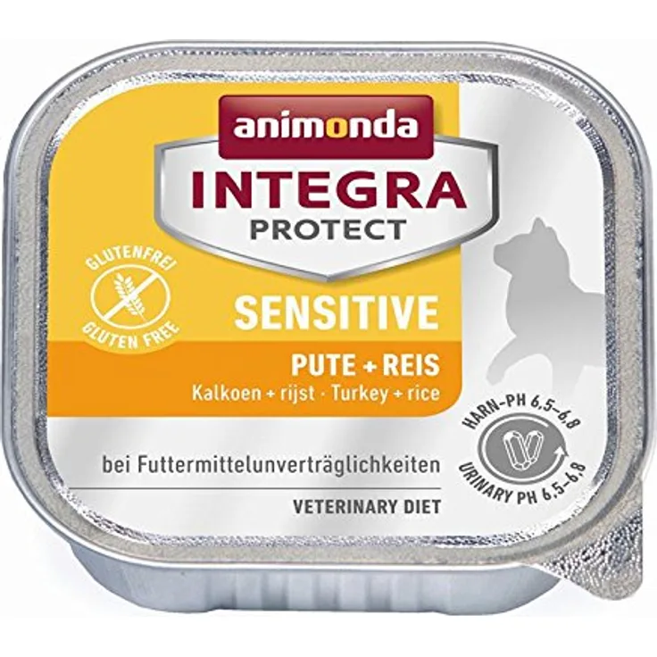 animonda Integra Protect Sensitiv mit Truthahn, 16 x 100 g, hochwertiges Katzen-Nassfutter mit 55% Pute, leicht verdaulich