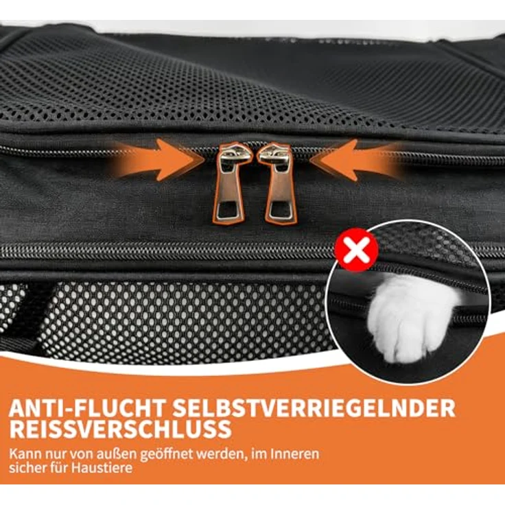 Aipwerer Faltbare Transportbox Katze, Atmungsaktive Tragbare Katzen Transporttasche in M und L, Robustes Design mit komfortabler Liegefläche – Bild 3