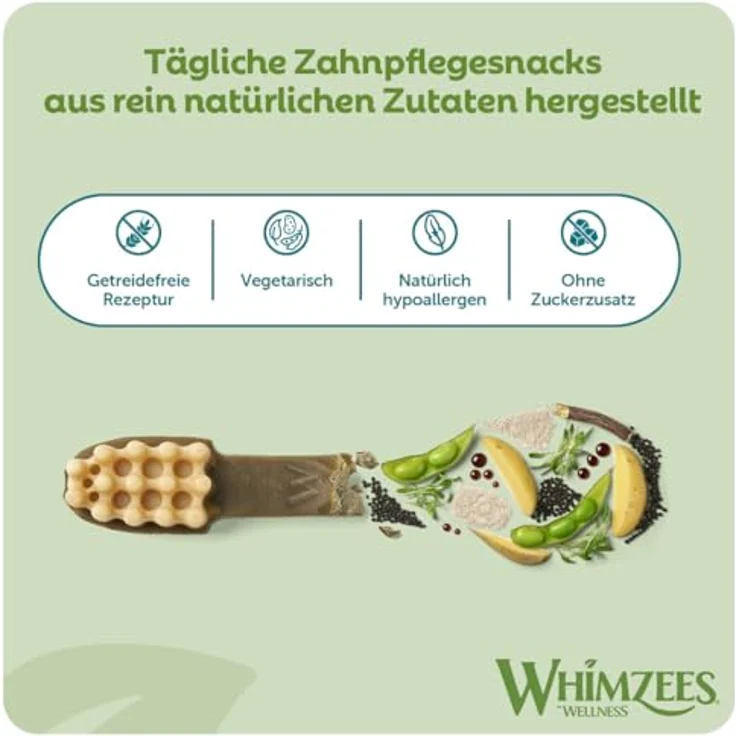 Whimzees Snack Toothbrush, Hundesnack zur Belohnung und für Training, 360g (6x60g) – Bild 4