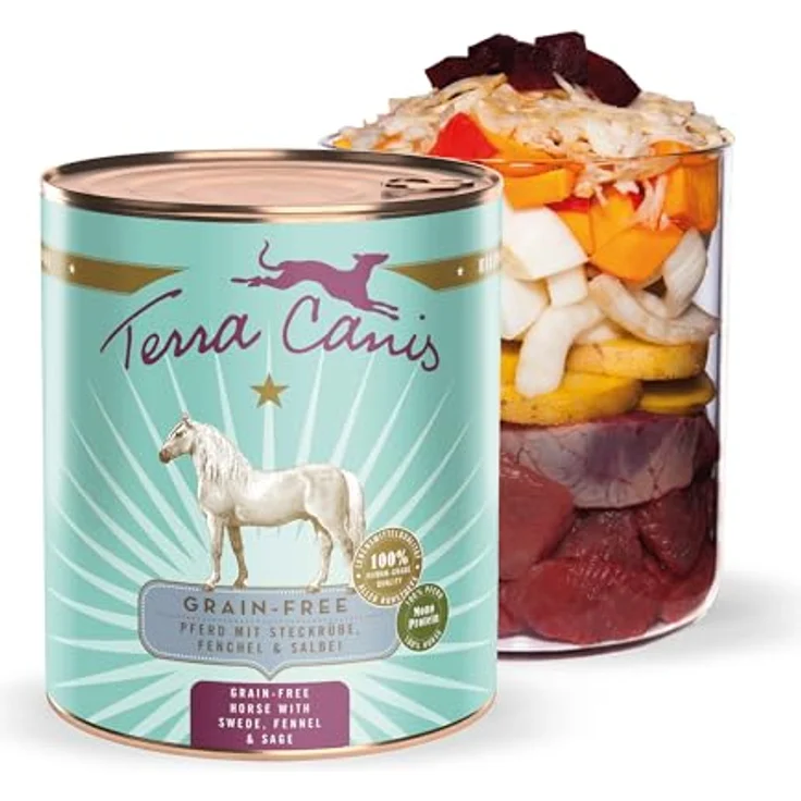 Terra Canis Hundefutter nass, getreidefrei, 800 g, mit Pferd, Steckrübe, Fenchel & Salbei - Premium-Nassfutter in Lebensmittelqualität für ausgewachsene Hunde – Bild 1