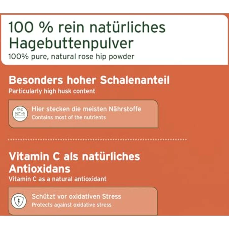 AniForte Hagebuttenpulver 250 g, 100% natürliches Ergänzungsfutter mit hohem Vitamin C-Gehalt zur Unterstützung von Gelenkfunktion und Immunsystem für Hunde und Katzen – Bild 4