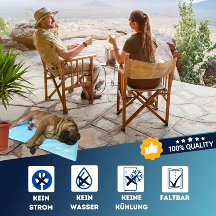 Nosli Kühlmatte M für Hunde, Katzen & Menschen, selbstkühlende Gel-Kühldecke (50x65cm), wasserabweisend und pflegeleicht – Bild 2