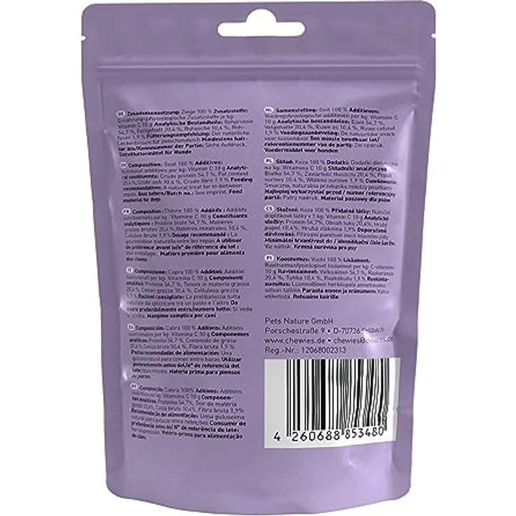 Chewies Fleischstreifen Mini, 70 g hypoallergen & getreidefrei, getrocknete Ziegenfleisch Kaustreifen für Hunde – Bild 2