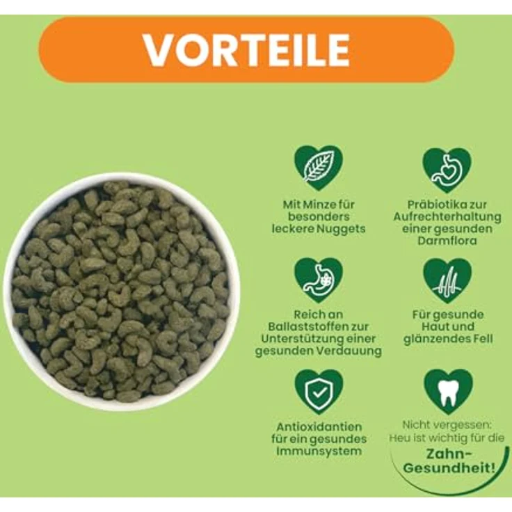Burgess Excel Meerschweinchen Futter Nuggets mit Minze, ballaststoffreiches Alleinfutter mit Vitamin C, Präbiotika & Antioxidantien, 3 kg – Bild 2