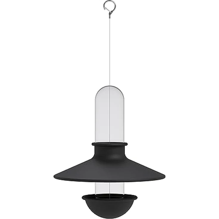 Eva Solo De luxe Vogelhaus, Futterautomat aus pulverbeschichtetem Edelstahl, schwarz, 29 cm hoch – Bild 1