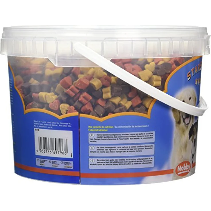 Nobby STARSNACK Training Mix für Hunde, 1 Eimer (1800 g), mit Geflügel, Lamm und Lachsöl, zuckerfreier Snacks – Bild 4