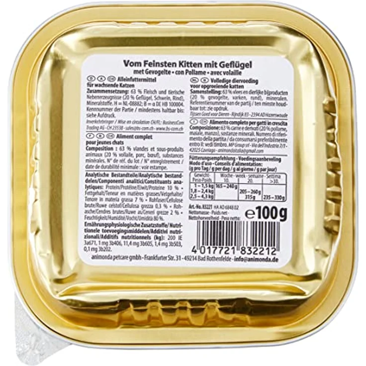animonda vom Feinsten Kitten mit Geflügel, proteinreiches Nassfutter für Kätzchen, 32x100g – Bild 3