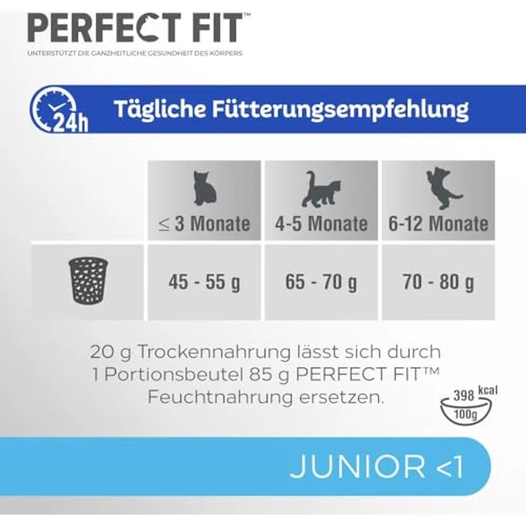 Perfect Fit Junior Trockenfutter für junge Katzen unter 1 Jahr - Huhn, 7 kg, gesunde Haut & Fell, unterstützt die Verdauung und Harnwege – Bild 4