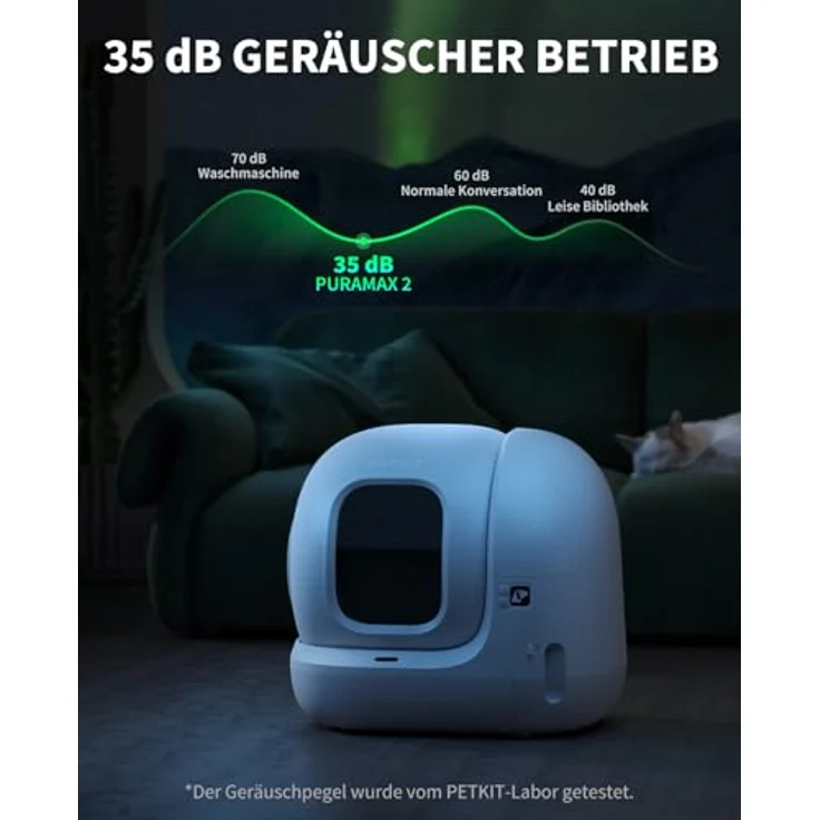 PETKIT Pura Max 2, Selbstreinigende Katzentoilette mit 76L Fassungsvermögen, xSecure Sicherheitssystem, App-Steuerung, Geruchsbeseitigung für mehrere Katzen – Bild 5