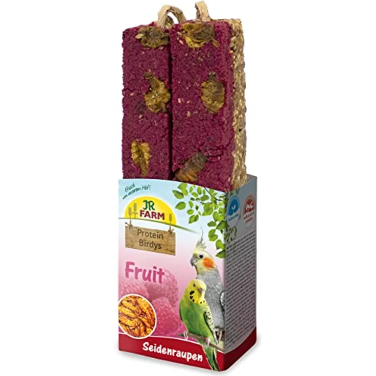 JR FARM Birds Protein-Birdys Fruit, Vogelsnack mit hochwertigen Seidenraupen, 150 g, natürlich und gentechnikfrei