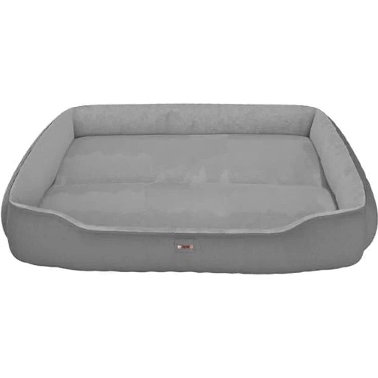 BENNO® Hundebett Sammy, quadratisch 95x75x18 cm, maschinenwaschbar, rutschfest, inklusive Kauknochen, anthrazit – Bild 4