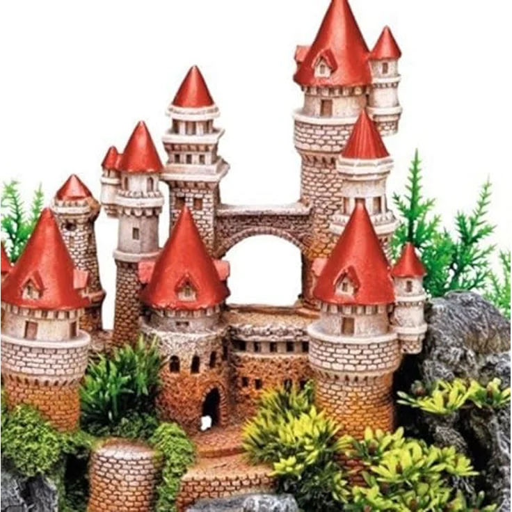 Nobby Aqua Ornaments SCHLOSS, Detailgetreue Aquarium Dekoration aus ungiftigem Polyresin mit integrierten Pflanzen – Bild 4