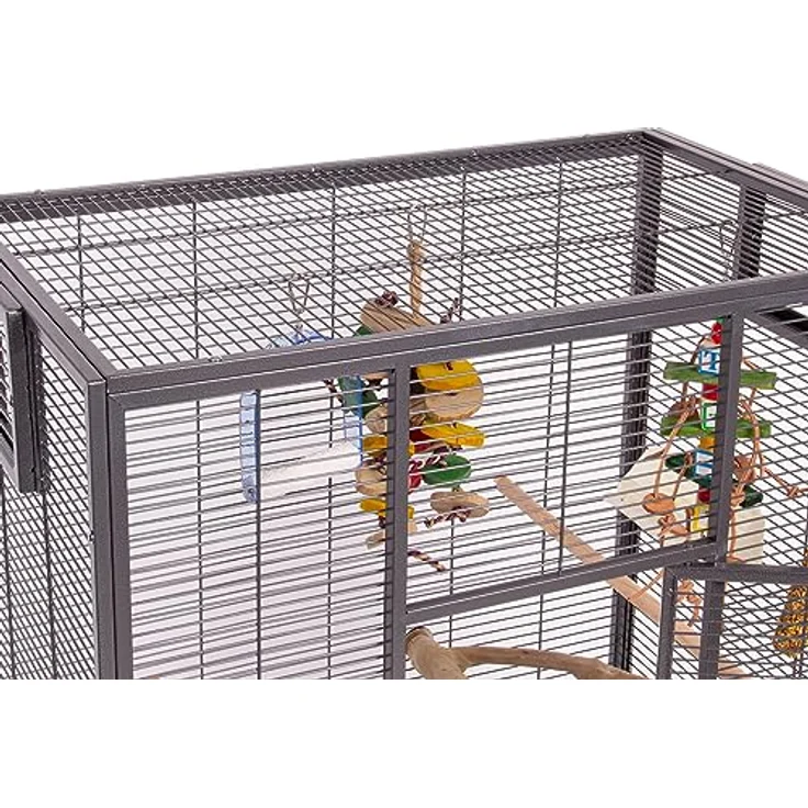 Montana Cages Vogelvoliere New Melbourne I, Antik Edition, für Sittiche und kleine Papageien, ca. 80 x 50 x 110 cm, AVILON Pulverbeschichtet, rustikal und rostbeständig – Bild 5