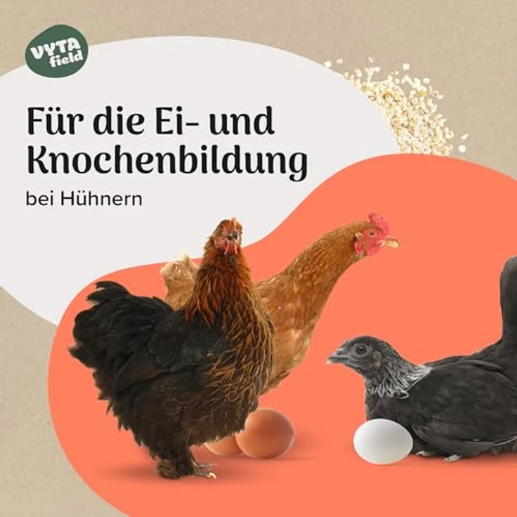 VYTAfield® Muschelgrit für Hühner, 5kg, natürlicher Futterkalk, reich an Calcium, ohne künstliche Zusätze, Made in Austria – Bild 2
