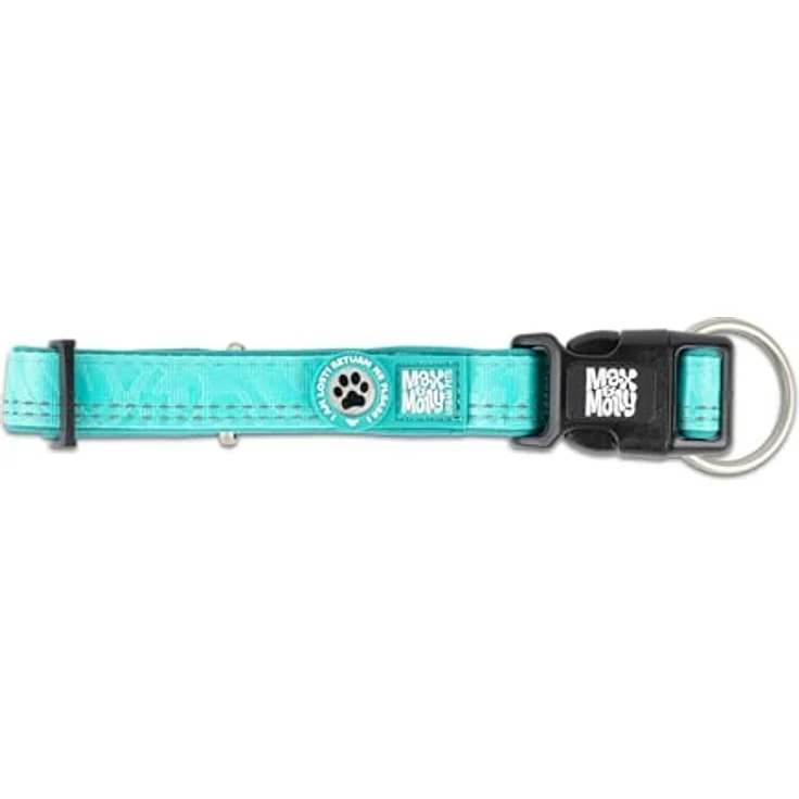 Max & Molly Hundehalsband Matrix 2.0 Türkis/S, gepolstert & reflektierend mit Gotcha! Smart ID Sicherheitsanhänger – Komfort und Sicherheit für deinen Hund – Bild 4