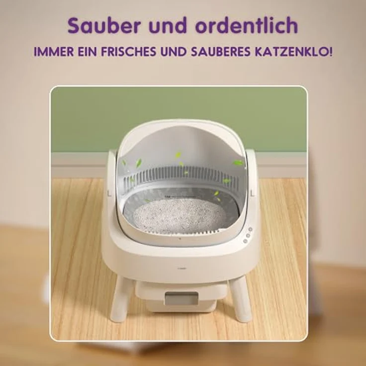 PetPivot Selbstreinigende Katzentoilette, Offenes Design mit 7,9L Streubehälter, Automatischer und Manuellem Modus, Ideal für Große Katzen und Mehrkatzenhaushalte – Bild 3