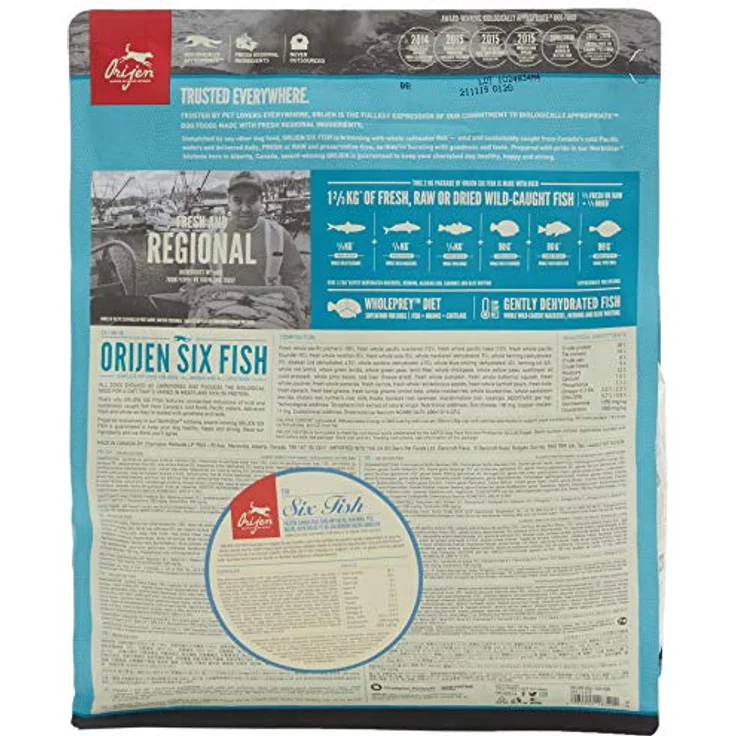 Orijen Six Fish Dog Whole Prey, Hunde-Trockenfutter mit frischen Fischbestandteilen, 2 kg – Bild 2