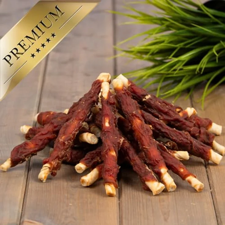 Lyra Pet® Kaurollen mit Entenbruststreifen, 1 kg, proteinreicher zahnreinigender Kausnack für Hunde, fettarm und gut bekömmlich, wiederverschließbar – Bild 3